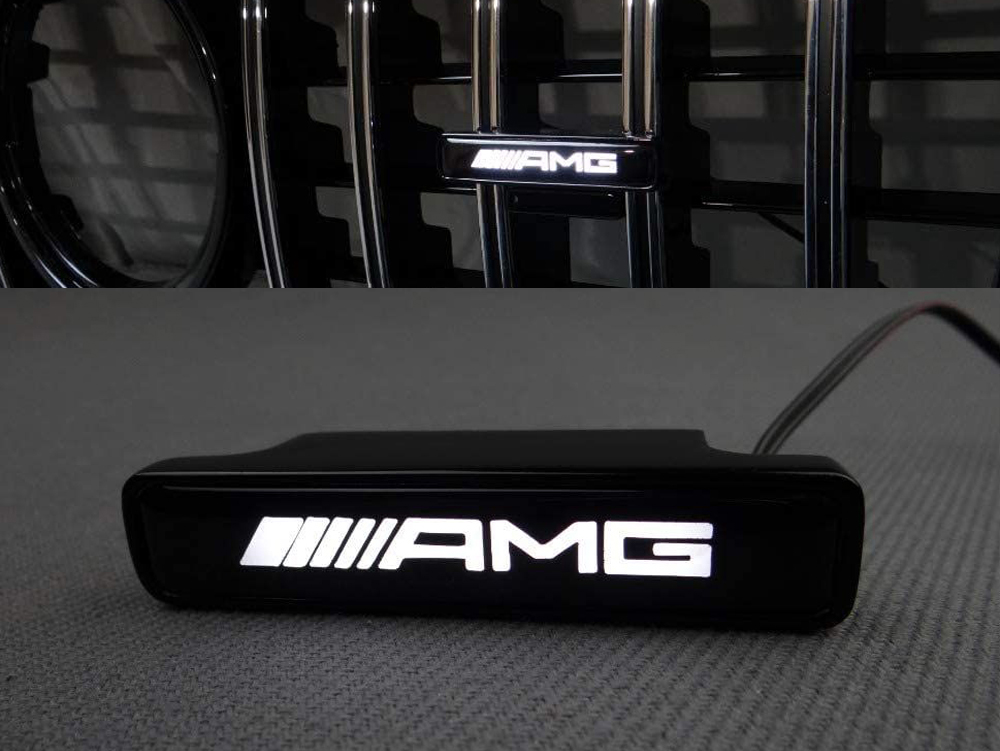 AMG LED White Badge Grille Emblem Logo for Mercedes W463A G Wagon G63 G500 G55 Mercedes-Benz